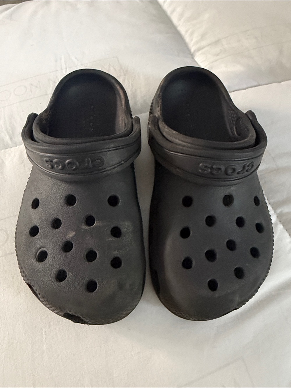 Crocs Kids Classic Clog Sandals Black Unisex Toddler Size C12 Excellent